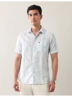 Arrow Sports - Mens Green Regular Fit Abstract Printed Shirt