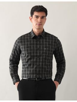 Arrow Sports - Mens Black Checks Regular Fit Pure Cotton Shirt