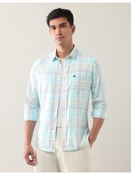 Arrow Sports - Mens Green Regular Fit Pure Cotton Shirt
