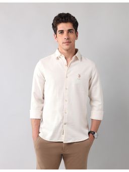 U.S. Polo Assn. Denim Co. - Mens Beige Solid Dobby Shirt