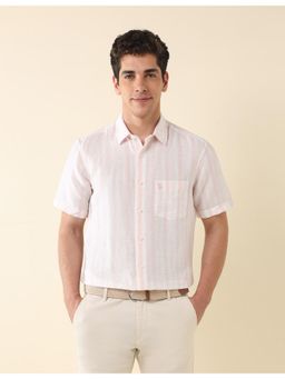 U.S. POLO ASSN. - Mens Pink Tailored Fit Vertical Stripes Shirt