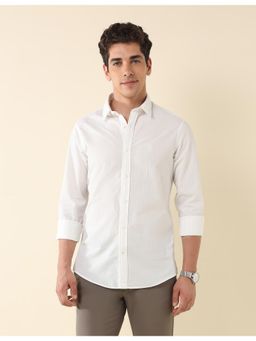 U.S. POLO ASSN. - Mens White Vertical Stripes Tailored Fit Shirt