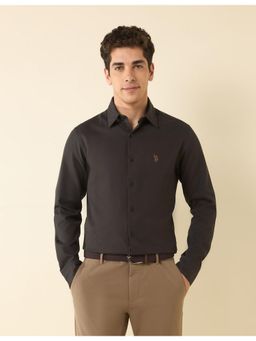 U.S. POLO ASSN. - Mens Black Textured Tailored Fit Shirt