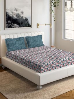 Ddecor Live Beautiful - DDECOR - Polaris 100% Cotton Double Bedsheet with 2 Pillow Covers, Pink