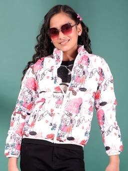 CRIMSOUNE CLUB - Girls Multicolour Printed Padded Jacket
