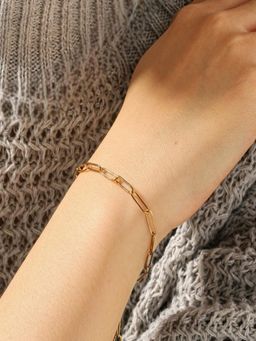 AQUASTREET - 18K Gold Plated Anti-Tarnish Waterproof Thin Chain Link Bracelet