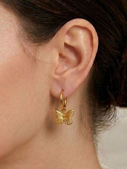 AQUASTREET - 18K Gold Plated Anti-Tarnish Waterproof Butterfly Drop Earrings