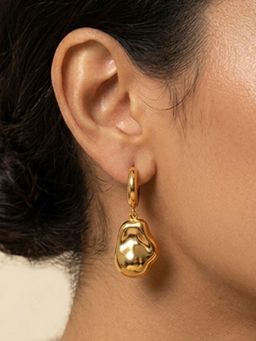 AQUASTREET - 18K Gold Plated Anti-Tarnish Waterproof Abstract Big Oval Drops Earrings