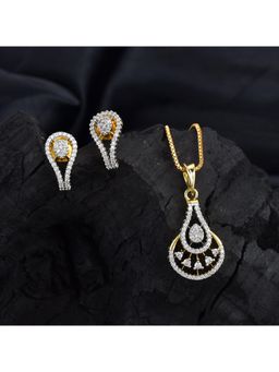 SHILLYN - Dainty Diva Gold Diamond Chain Pendant & Earrings