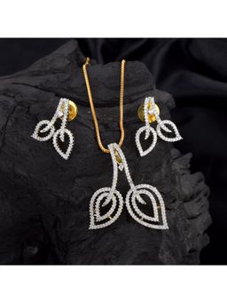 SHILLYN - Radiant Drop Gold Diamond Chain Pendant & Earrings