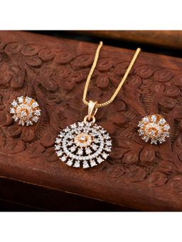 SHILLYN - Golden Stardust Elegance Chain Pendant & Earrings