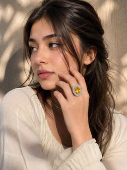 Niska - Doozie Yellow American Diamond Adjustable Ring