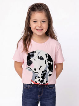 United Colors of Benetton - Pink Cropped Fit Crew Neck Graphic Print T-Shirt