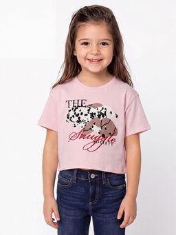 United Colors of Benetton - Pink Cropped Fit Crew Neck Graphic Print T-Shirt