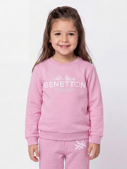 United Colors of Benetton - Pink Regular Fit Crew Neck Typography Sweatshirt