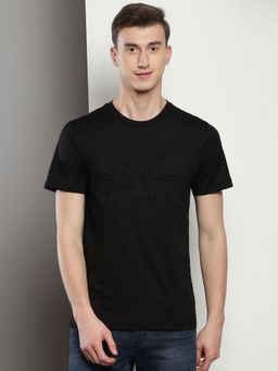 Calvin Klein - Men Black Cotton Typography Regular Fit T-Shirt