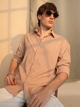 Campus Sutra - Men's Beige Woven Oversized Casual Shirt