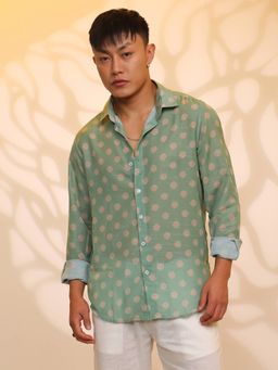 Campus Sutra - Men's Polka Dots Spread Collar Casual Shirt