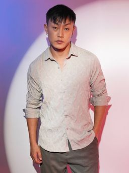 Campus Sutra - Men's Grey Geometric Casual Shirt