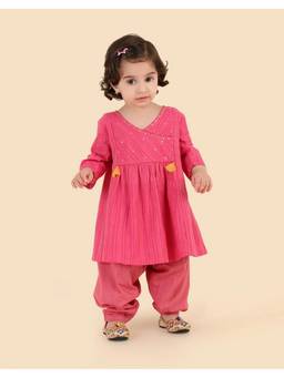 Fabindia - Pink Cotton Blend Kurta and Salwar