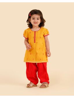 Fabindia - Yellow Cotton Kurta and Salwar