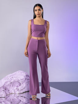 Twenty Dresses by Nykaa Fashion - Purple Corset Style Crop Top