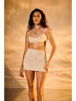 Lea Clothing - Ivy White Embroidered Crochet Bralette