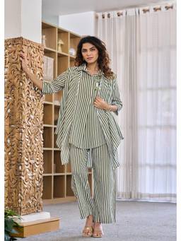 PRATAPSONS HERITAGE - Olive Lineage Embellished Cotton Co-Ord Set
