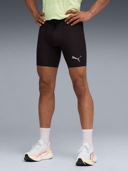 Puma - Black Solid Fitted Shorts