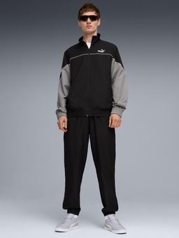 Puma - Black Colorblock Regular Jacket and Joggers