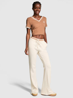 Victoria's Secret - PINK Ivy Fleece Split-Hem Flare Sweatpants - Off White
