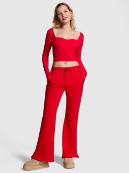 Victoria's Secret - PINK Ivy Fleece Split-Hem Flare Sweatpants - Red