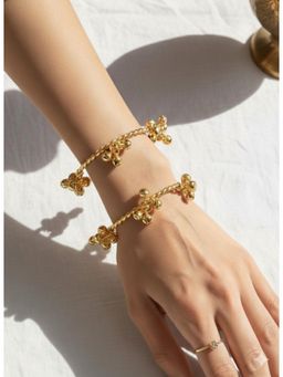ISHKAARA - Women Golden Plated Ghungroo Adjustable Cuff