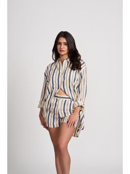 How When Wear - White Bold Stripe Oversized Shirt