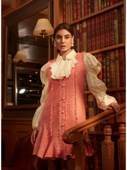 Label Deepika Nagpal - Ziva Tweed Coral Mini Dress