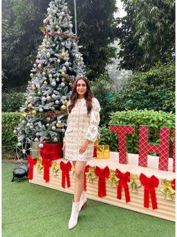 Label Deepika Nagpal - Deepika Nagpal In Maria Cream Mini Dress