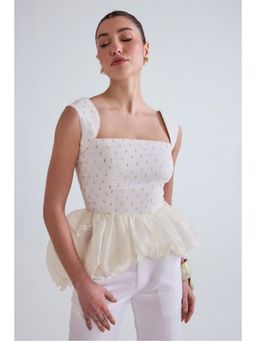 ZABELLA - Laya Organza Causal White Top