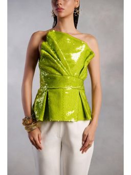 ZABELLA - Jocelyn Neon Sequins Peplum Tube Top