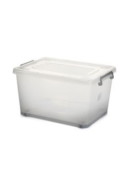 Unibox - Storage Box With Clip Lock Lid 27L Transparent Durable For Home & Office