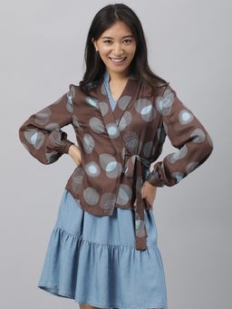 RAREISM - Brown Printed Top