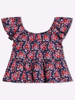 GAP - Girls Floral Peplum Ruffle Flutter Sleeve Top