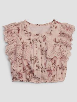 GAP - Girls Floral Flutter Sleeve Ruffle Top