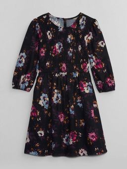 GAP - Girls Smocked Floral Print A-Line Dress