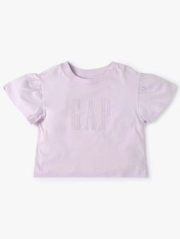 GAP - Girls Embroidered Logo Crew Neck T-Shirt
