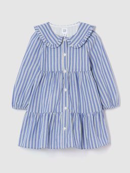GAP - Girls Peter Pan Collar Tiered Striped Dress