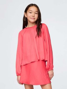 GAP - Girls Round Neck Gathered Raglan Sleeve Top