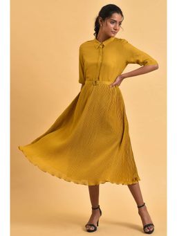 W - Yellow Solid Dress