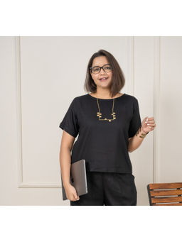 Label Tanvee - Linen Black Top