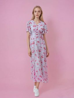 CRIMSOUNE CLUB - Women Pink Polyester Floral Maxi Dress