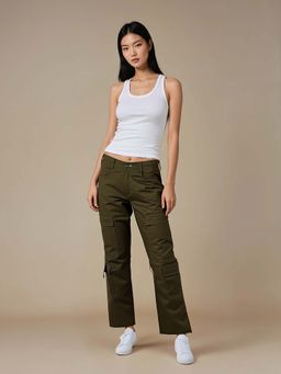 CRIMSOUNE CLUB - Women's Green Cargo Trousers